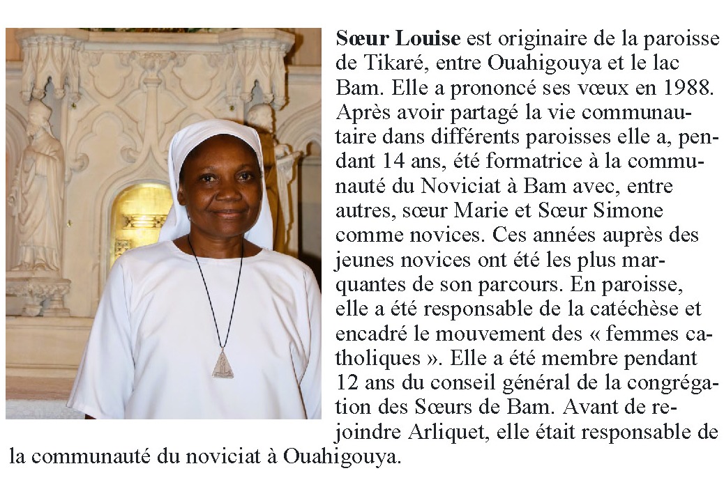 Soeur Louise soeur de Notre-Dame-de Bam à Arliquet