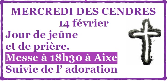  Dates du carême 2024, paroisse de l'Assomption, Aixe-sur-Vienne