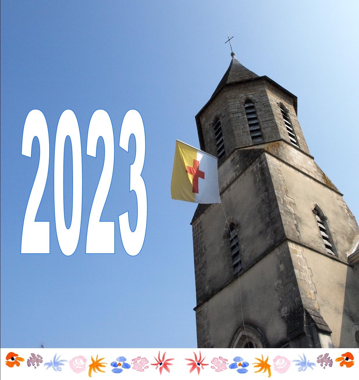  Montée du drapeau 2023 des Ostensions limousines avec Notre Dame d'Arliquet, le 2 avril 2023