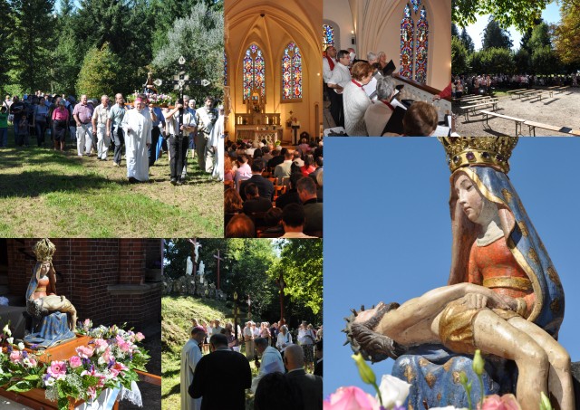 Pèlerinage du 22 septembre 2013 à Notre-Dame-d'Arliquet, Aixe-sur-Vienne, présidé par Mgr Kalist, évêque de Limoges. Découvrir à travers ses représentations ce que dit Marie à l'Église et participer à un grand concours d'artistes