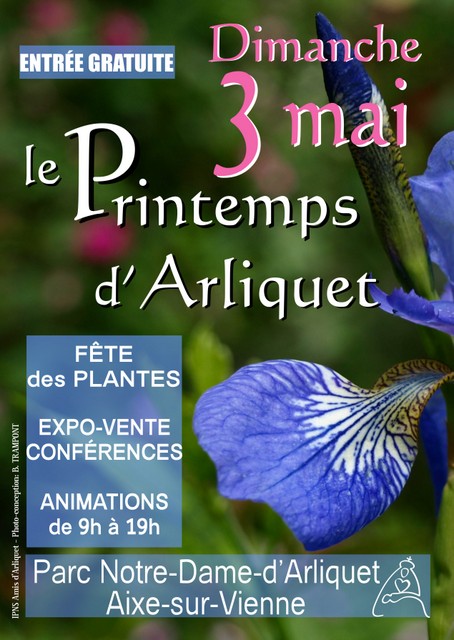 affiche, 3 mai 2015 grande fête des plantes: Le Printemps d'Arliquet, conférences, expo-vente horticole, avicole et apicole, animations de 9 à 19h