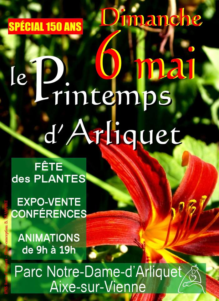 affiche,  mai 20218 grande fête des plantes: Le Printemps d'Arliquet, expo-vente horticole de 9 à 19h