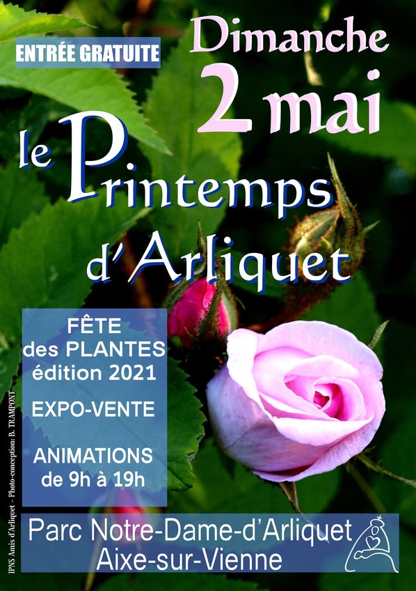 affiche, mai 2021 grande fête des plantes: Le Printemps d'Arliquet, expo-vente horticole de 9 à 19h