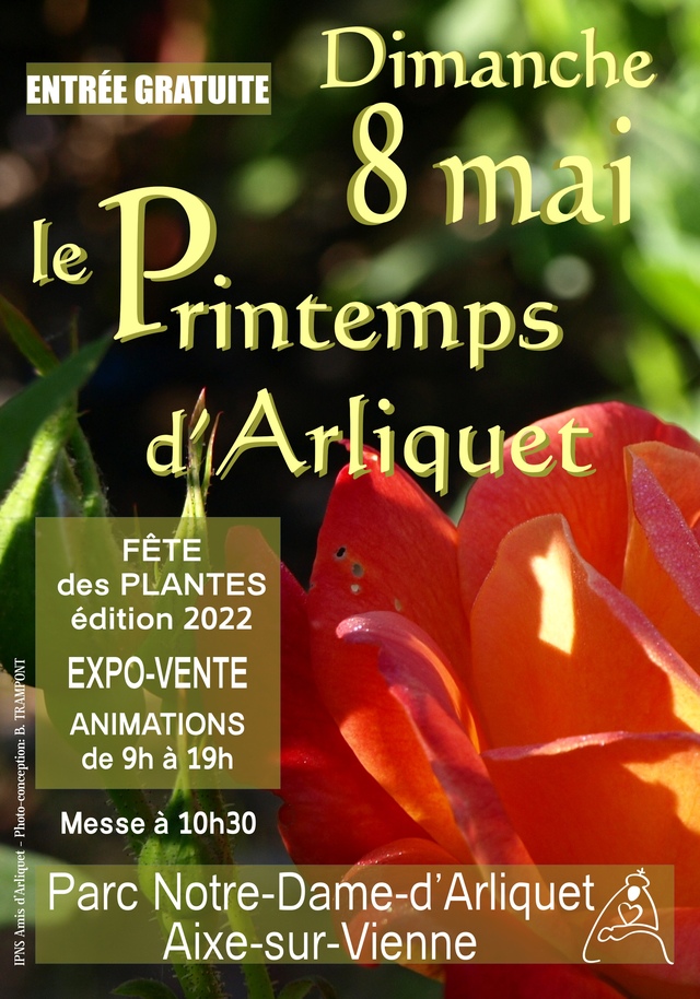 affiche, 2 mai 2021 grande fête des plantes: Le Printemps d'Arliquet, expo-vente horticole de 9 à 19h