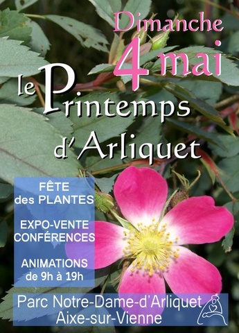affiche, 4 mai 2014 grande fête des plantes: Le Printemps d'Arliquet, conférences, expo-vente horticole, avicole et apicole, animations de 9 à 19h